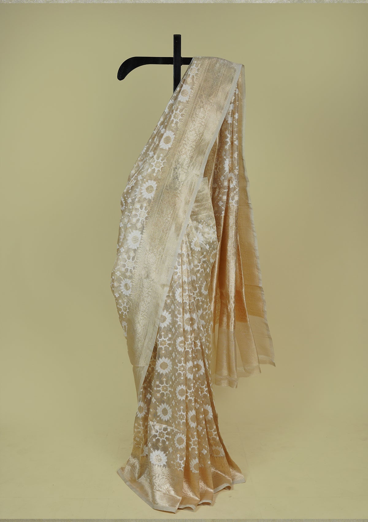 Handwoven Golden Zari Tissue Saree