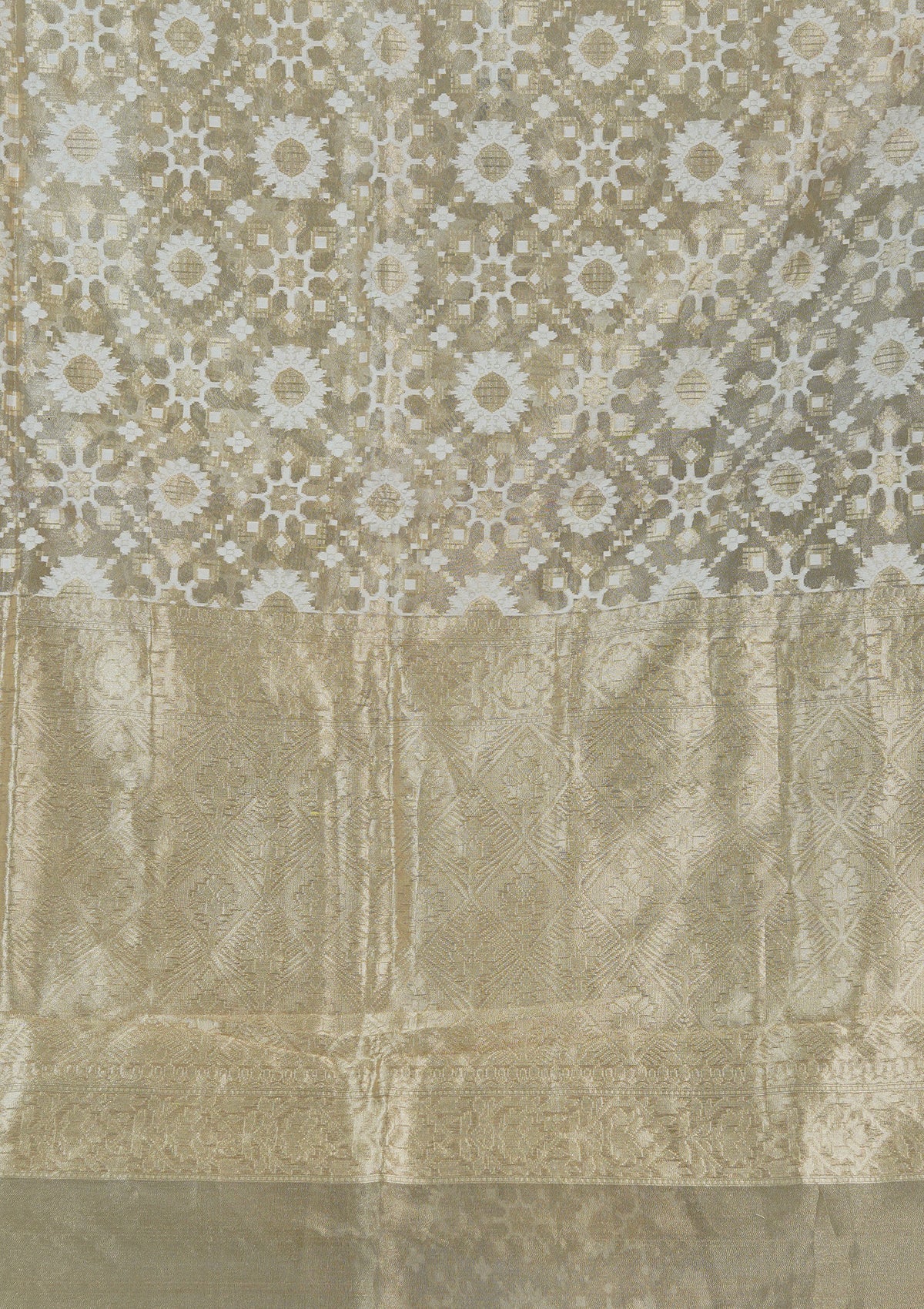 Handwoven Golden Zari Tissue Saree