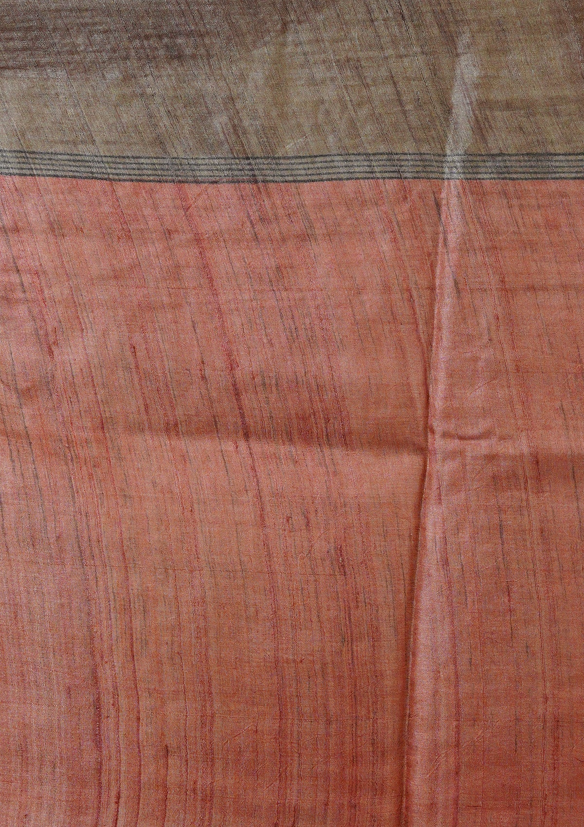 Handwoven Printed Cedar Tussar Silk Saree