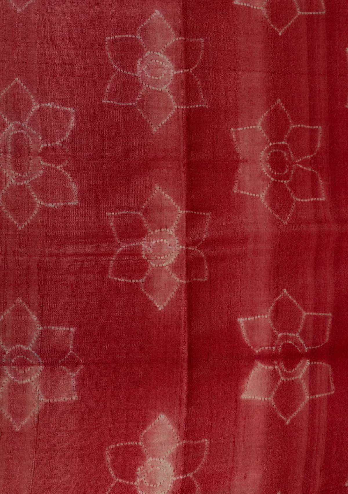 Handwoven Red Shibori Fabric