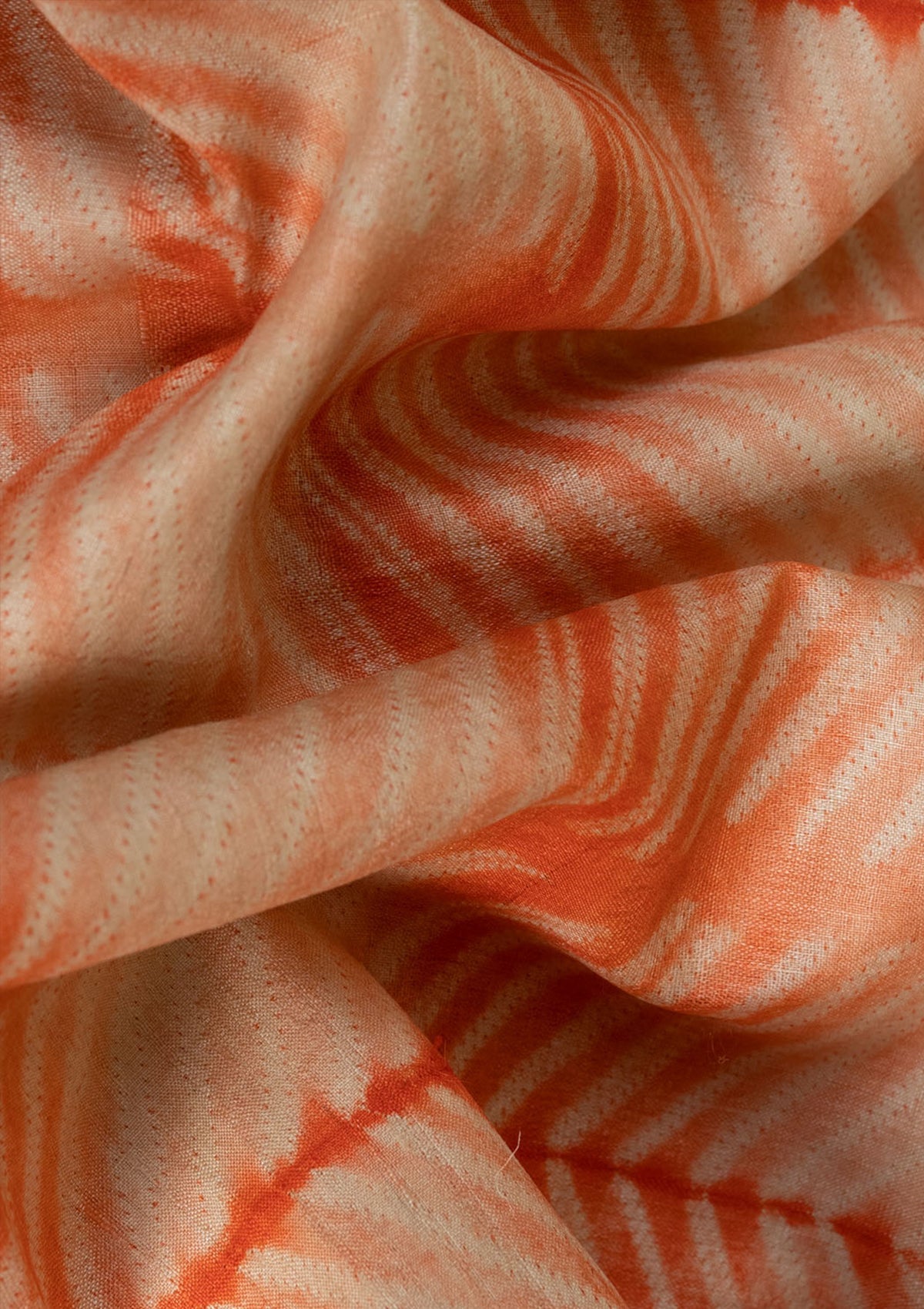 Handwoven Fanta Orange Shibori Fabric
