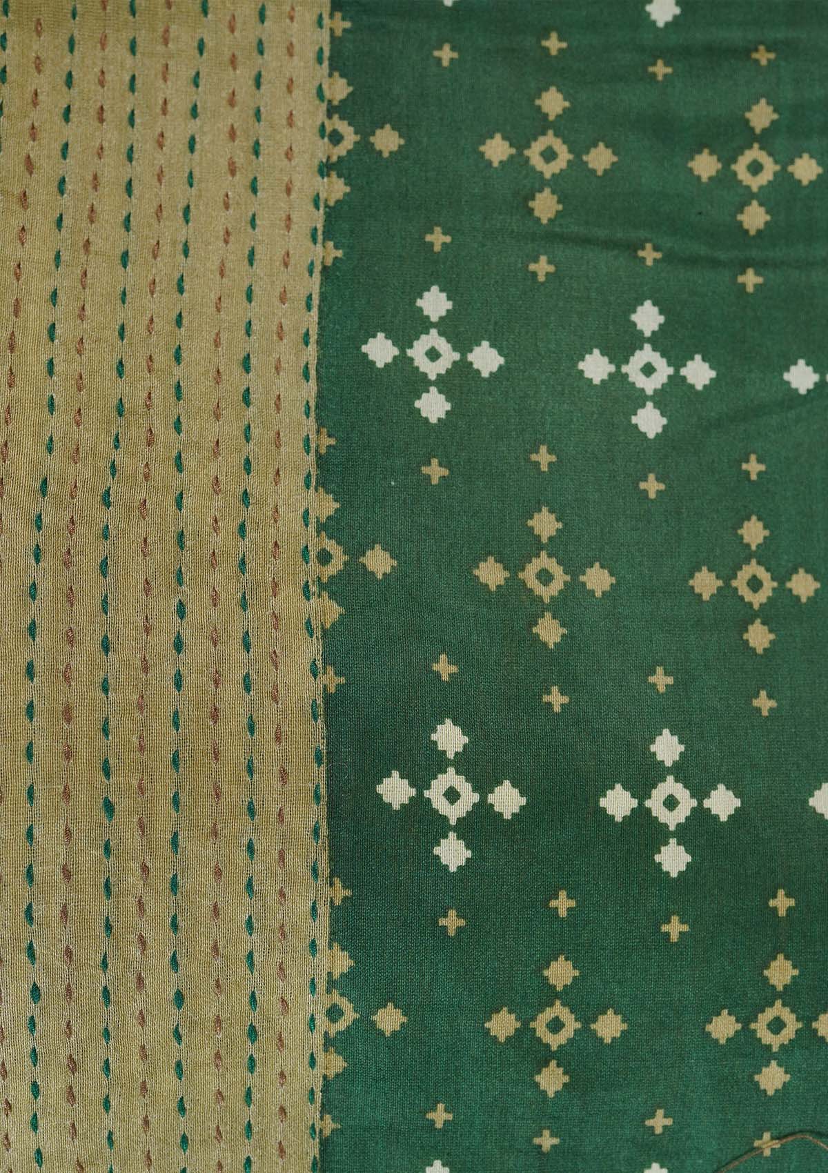 Handwoven Green Chanderi Silk Suit Piece