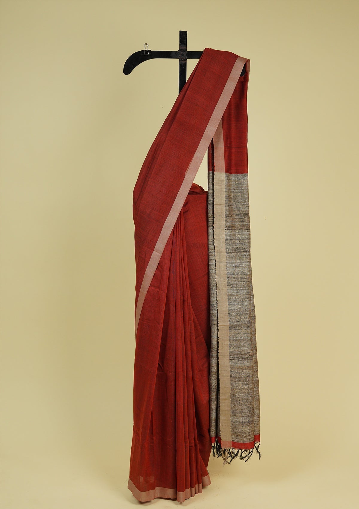Handwoven Red Raw Silk Saree