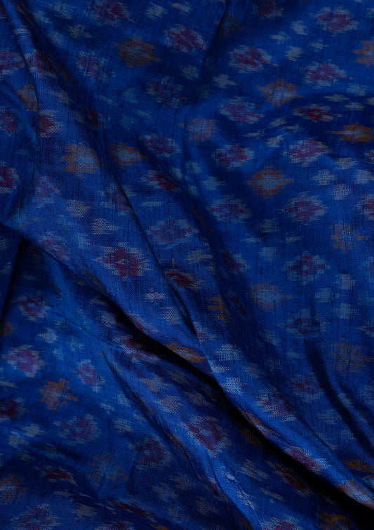 Handwoven Royal Blue Raw Silk Fabric