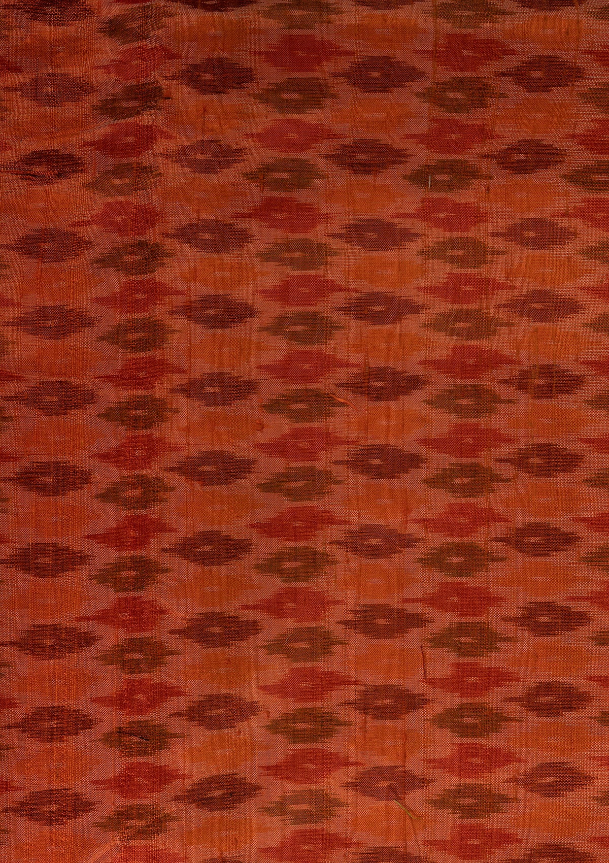 Handwoven Orange Raw Silk Fabric