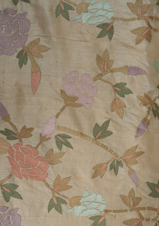 Handwoven Tussar Embroidered Fabric
