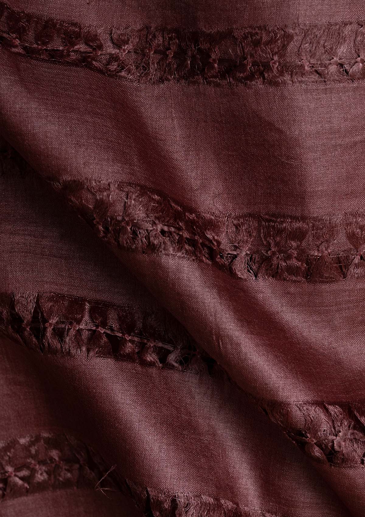 Handwoven Plum Tussar Fabric