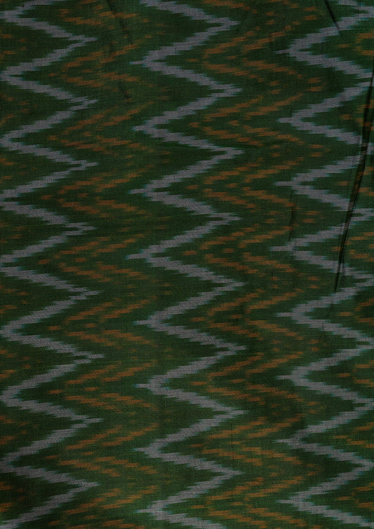 Handwoven Green Chevron Ikkat Fabric