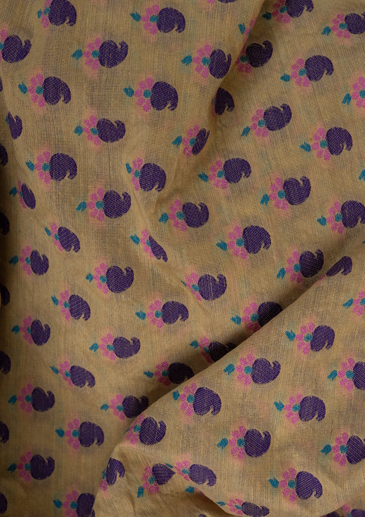 Handwoven Butterscotch Chanderi Fabric