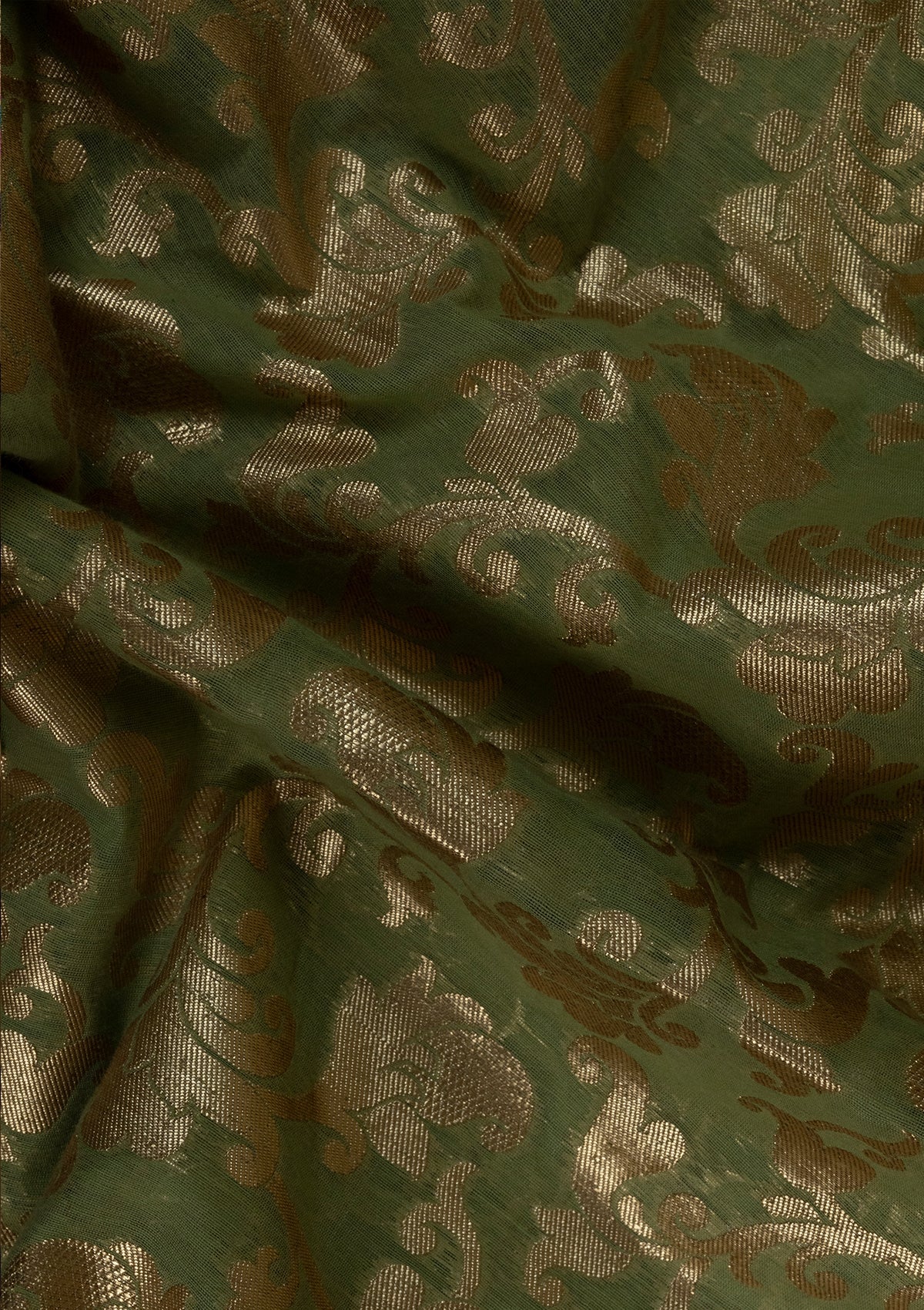 Handwoven Pista Chanderi Fabric