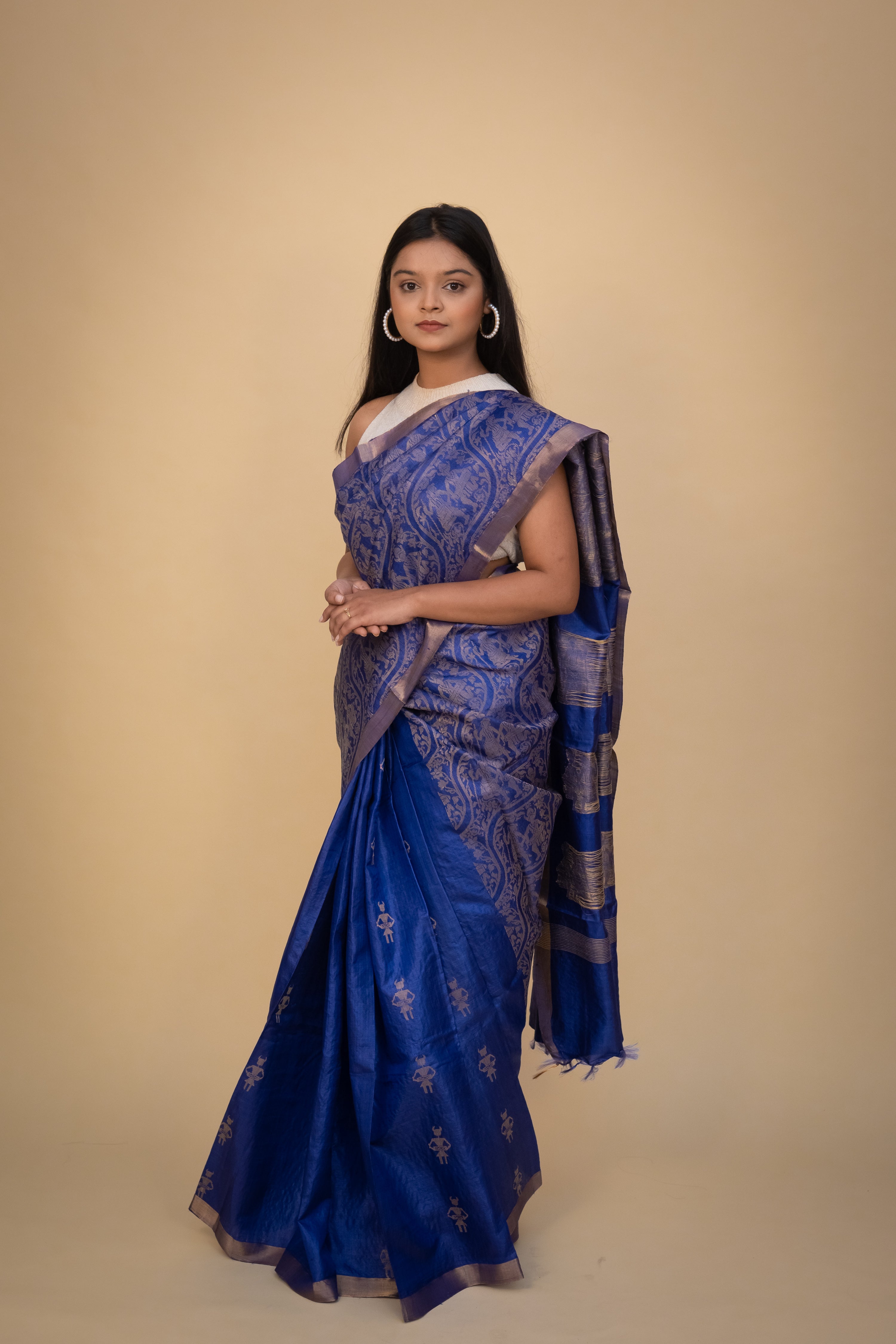 Royal Blue Zari Woven Kanjivaram Silk Saree – Armima