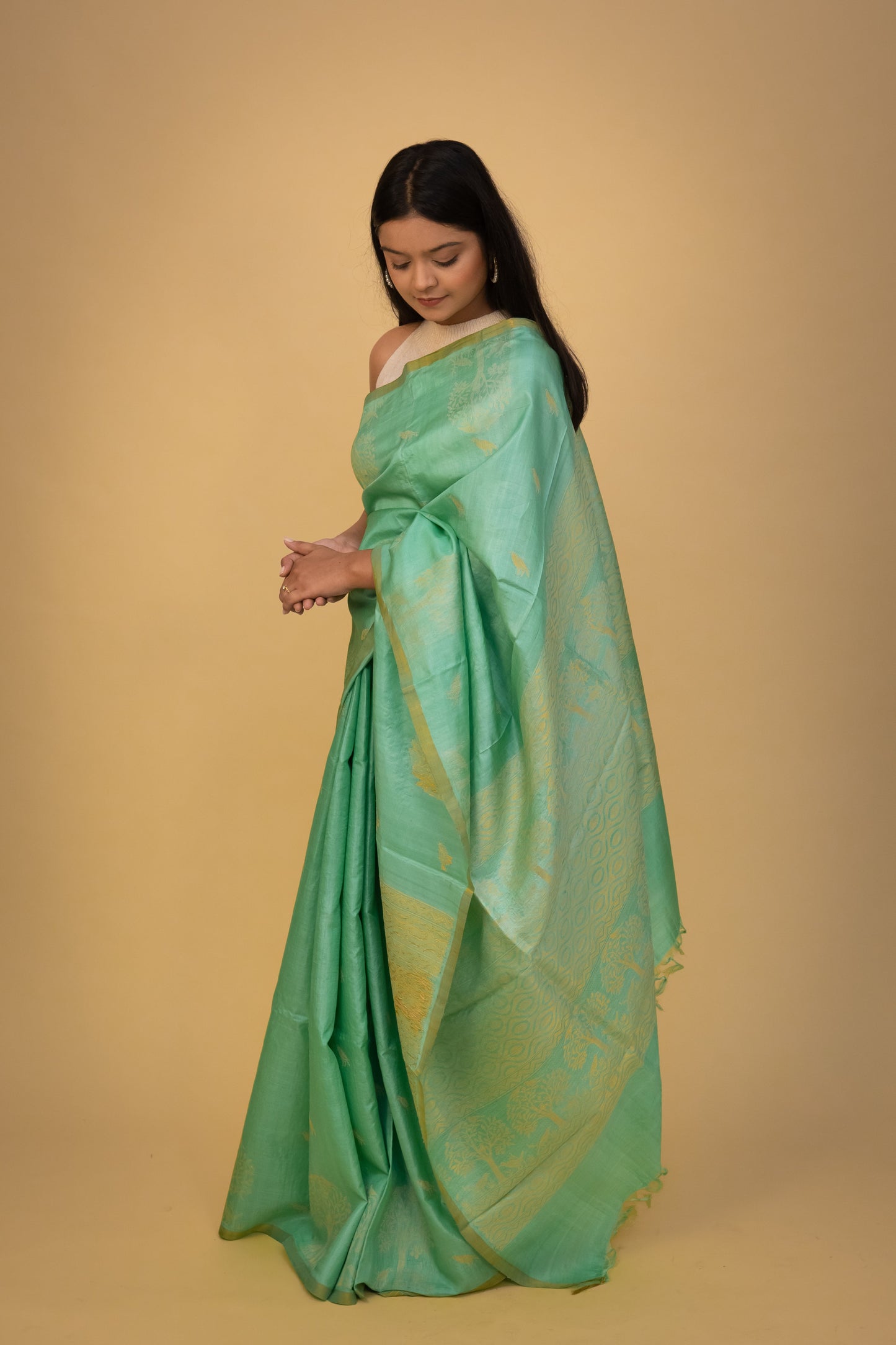 Pastel Green Silk Saree