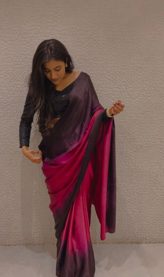 Ombre Satin Silk Saree
