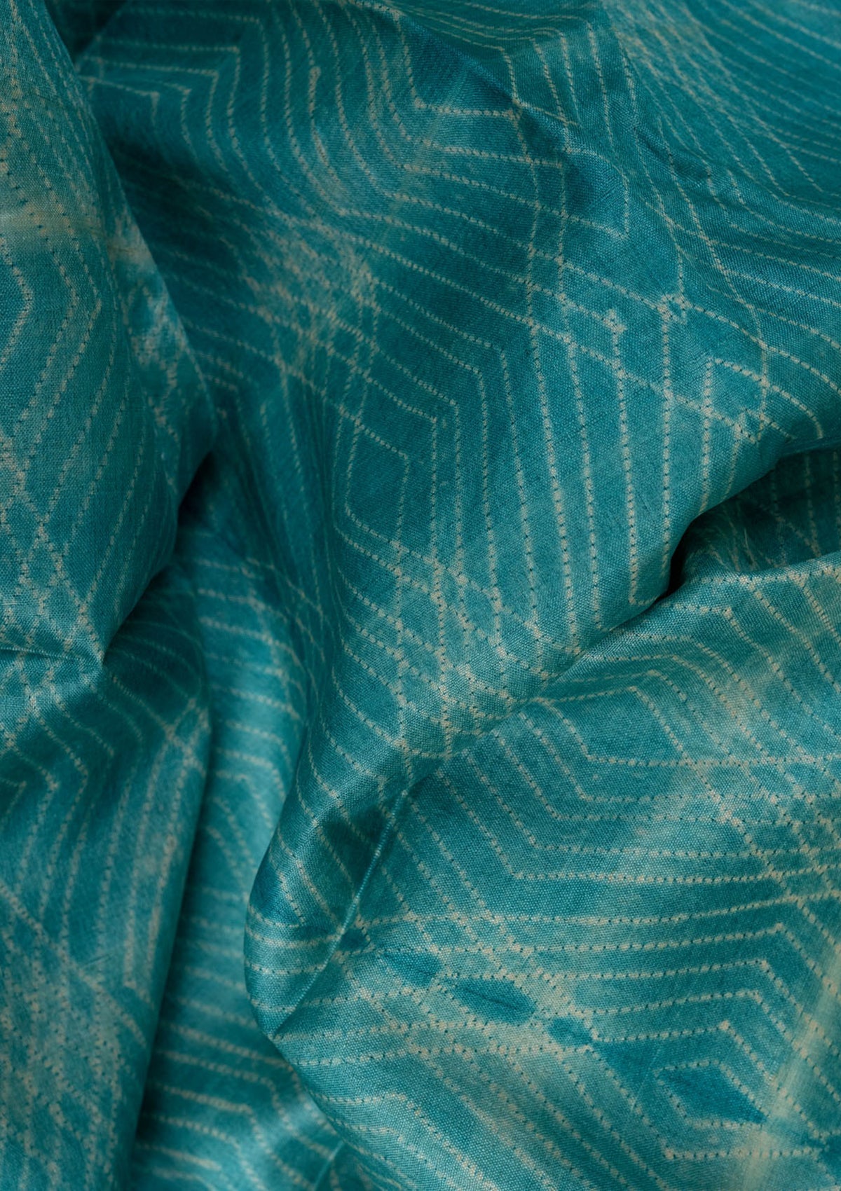 Handwoven Sea Blue Shibori Fabric