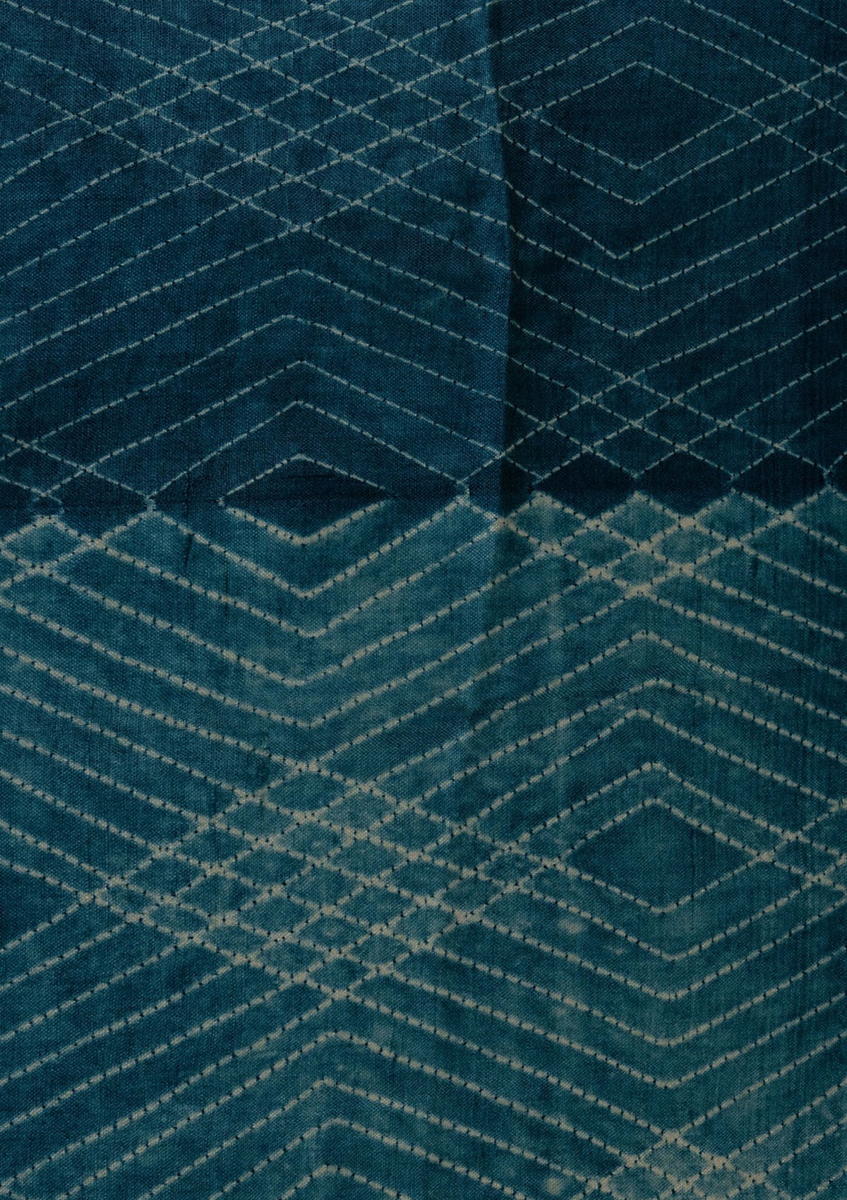 Handwoven Azure Blue Shibori Fabric